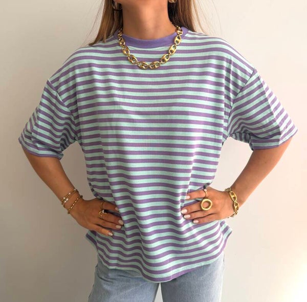 Eloise Striped T-shirt Blue & Purple