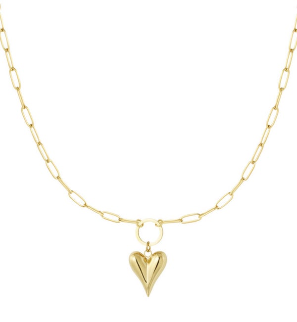 Necklace Linked Heart Gold