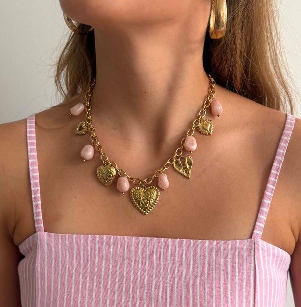 Blair Necklace Rose & White