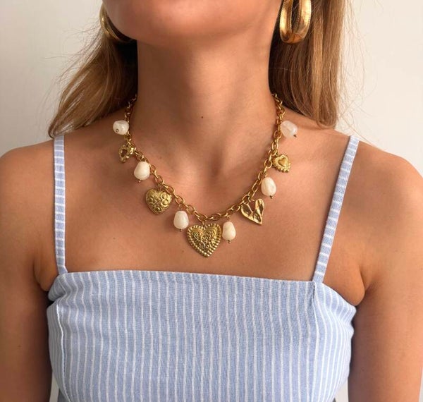 Blair Necklace White & Gold
