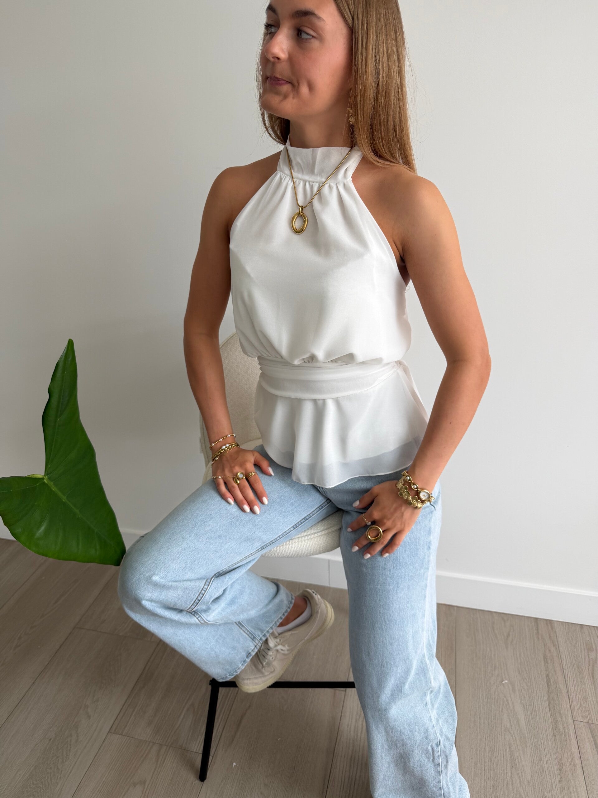 Feline Top White