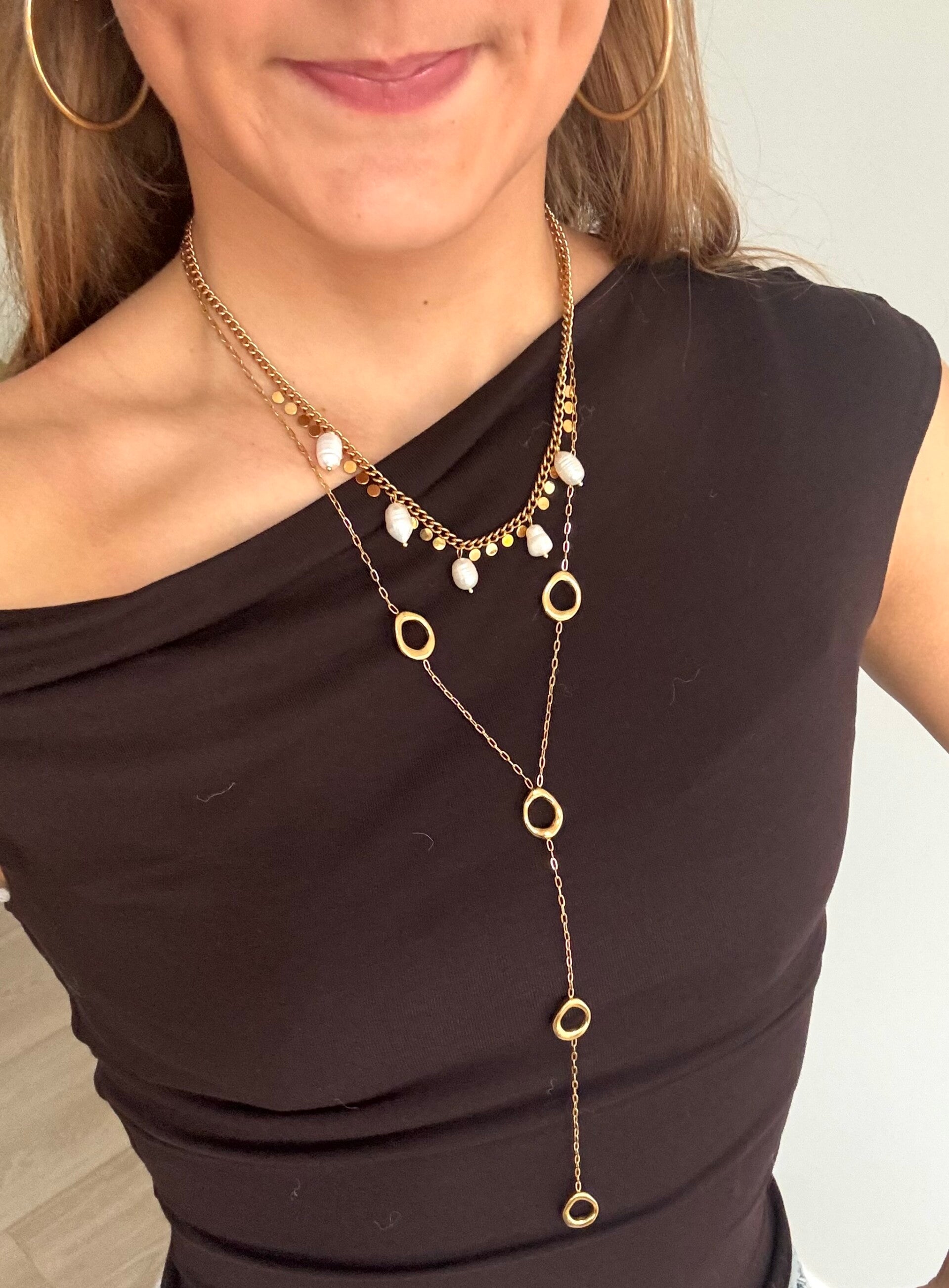 Necklace Multi Pearls Gold