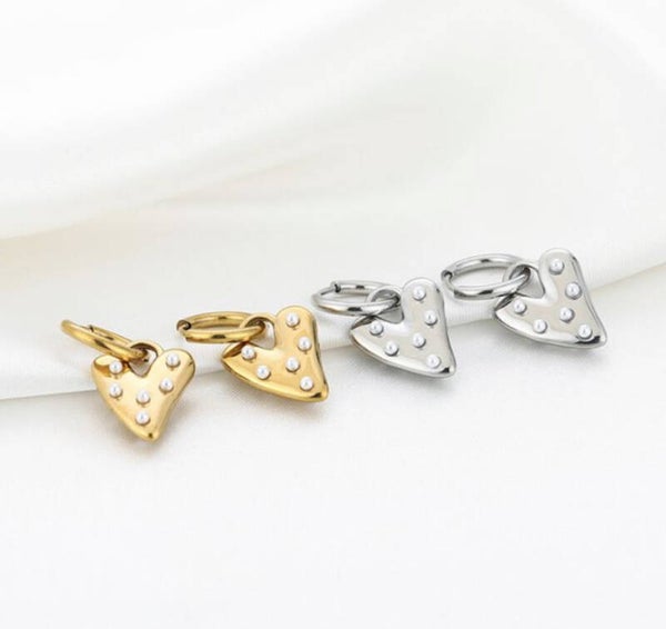 Paradise Heart Earrings Silver