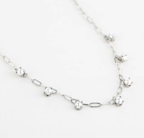 Multi Diamond Necklace Silver
