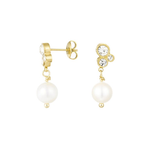 Earrings Stones Gold