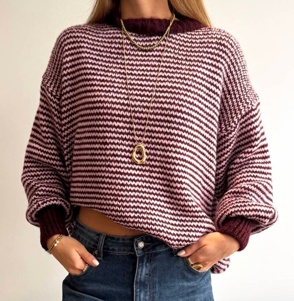 Eline Sweater Bordeaux & Rose
