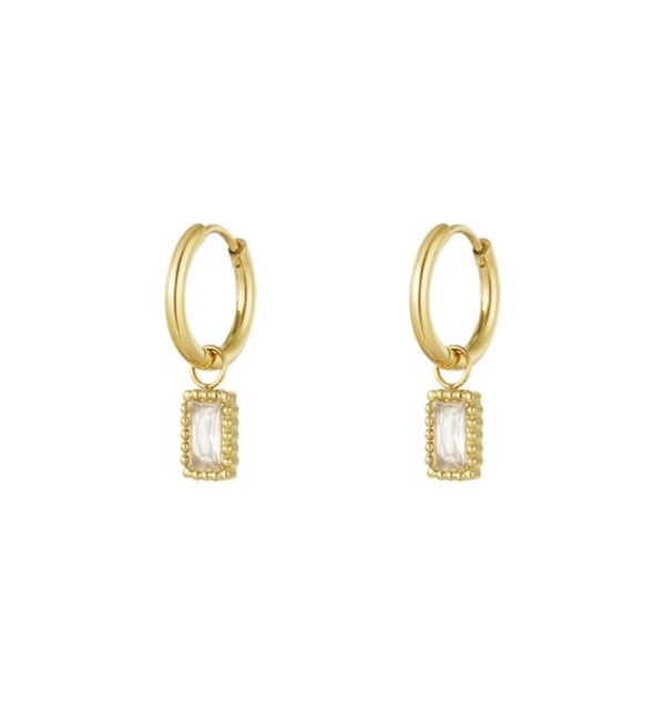 Earrings Classy Stone Gold