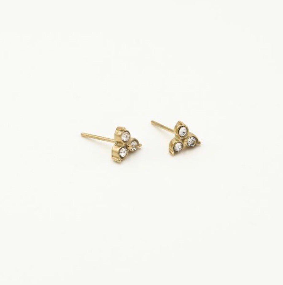 Earstuds Strass Gold