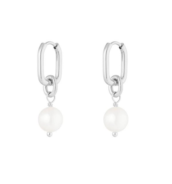 Earrings Classy Pearl Silver