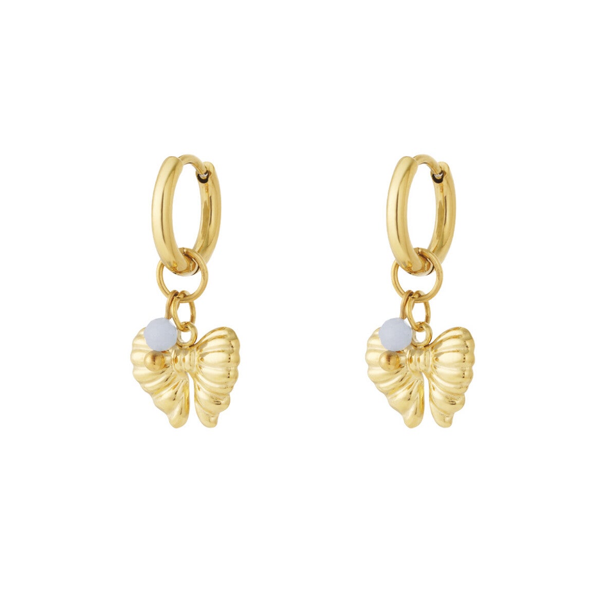 Pearls Bow Earrings Gold