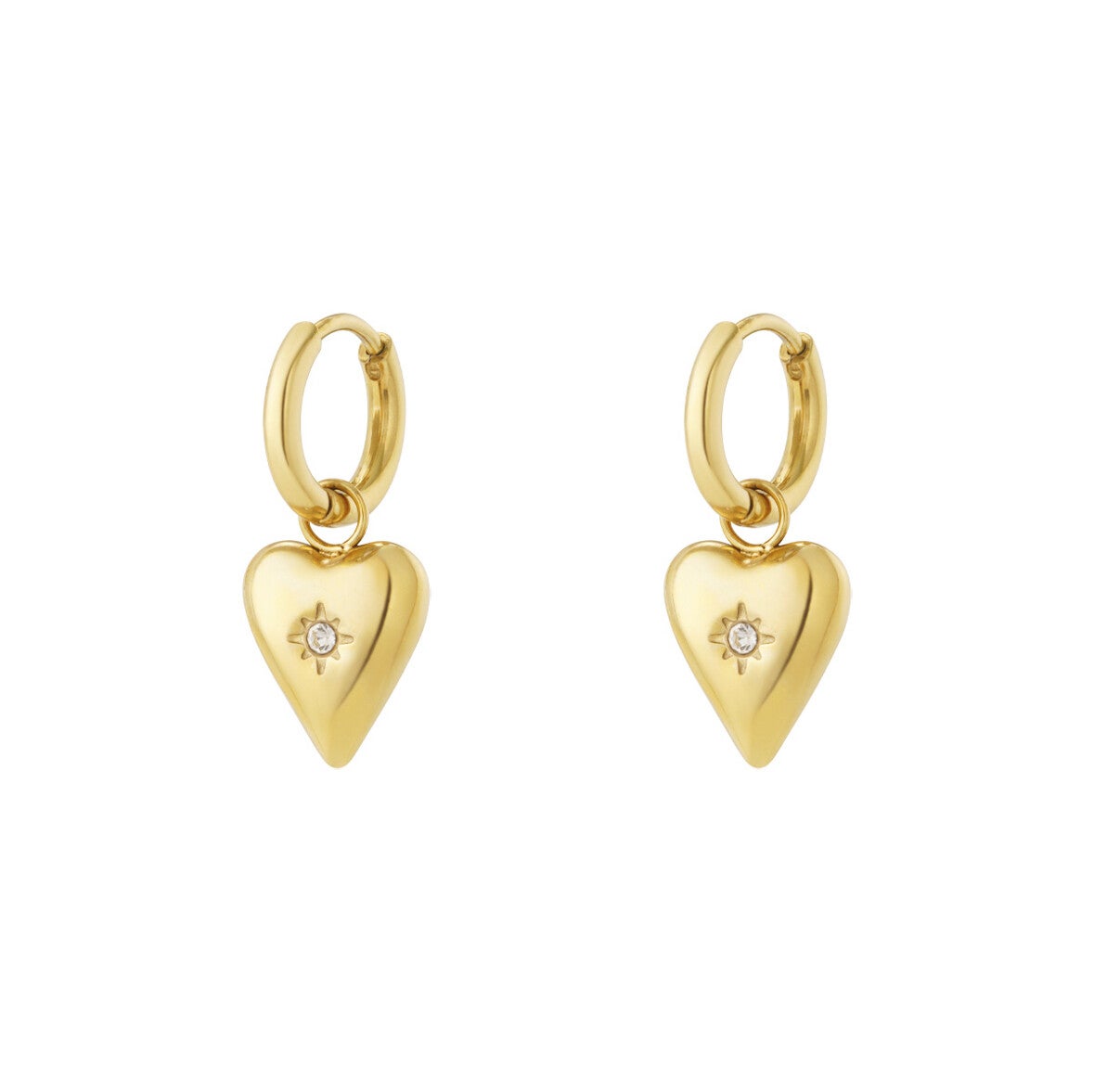 Sofia Heart Earrings Gold
