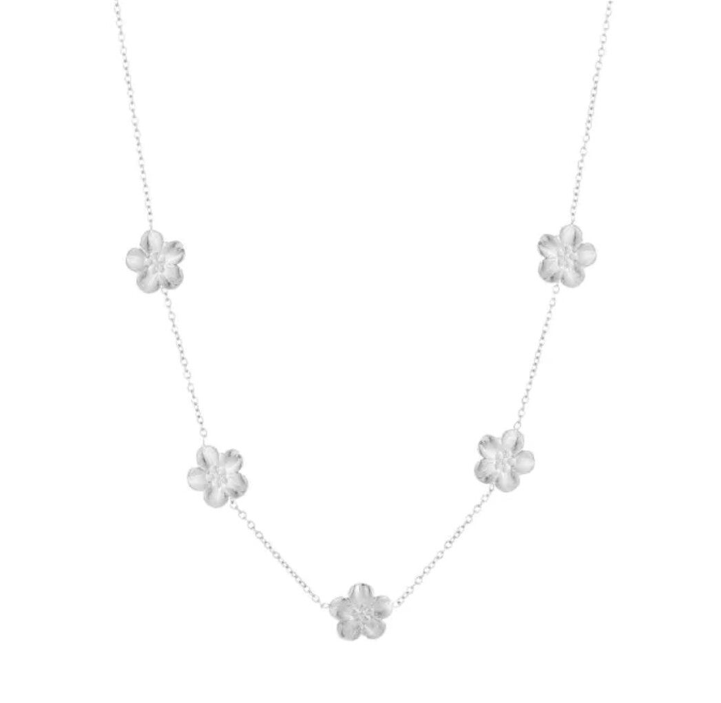 Lotus Flower Necklace Silver
