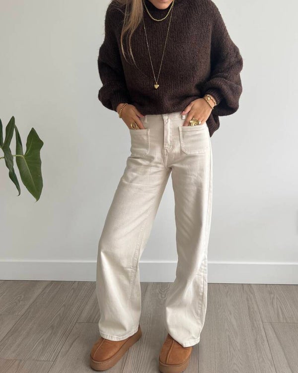 Wide leg Jeans Off-white/ beige