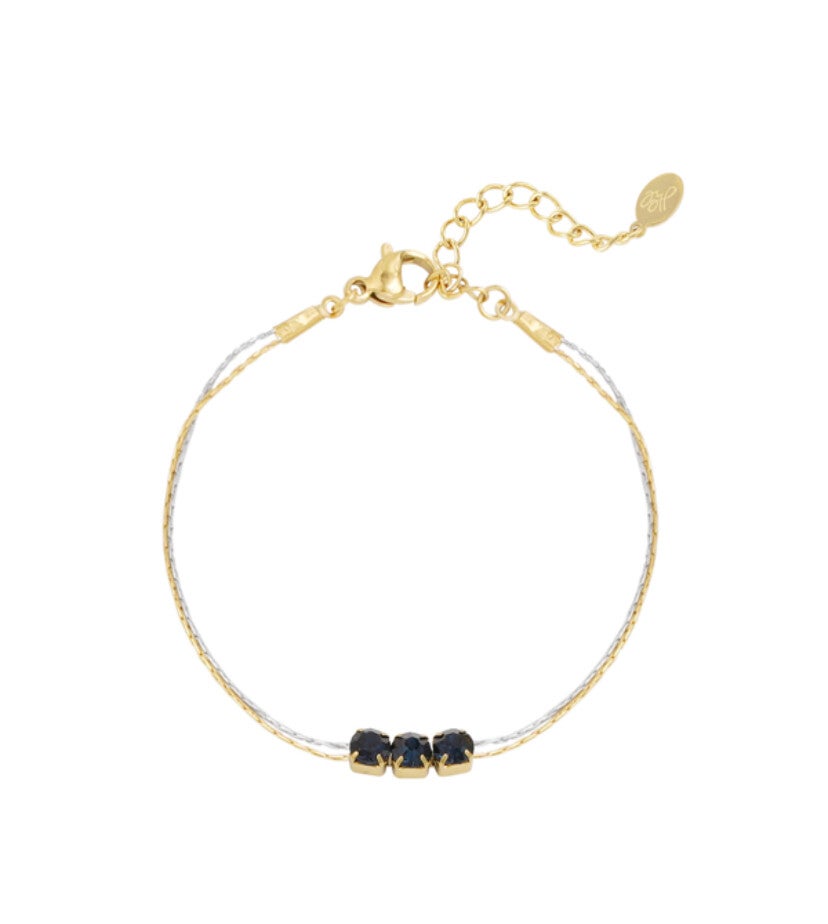 Bracelet Black Gold and Silver