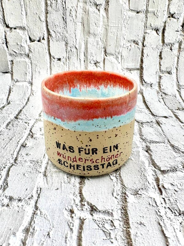 Was für ein wunderschöner Scheißtag – Becher (gesprenkelt)
