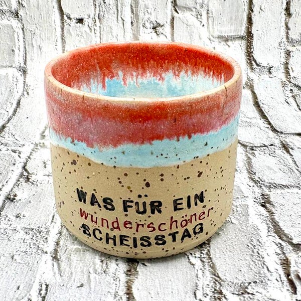 Was für ein wunderschöner Scheißtag – Becher (gesprenkelt)