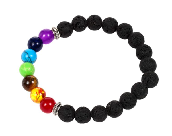Chakra Lavastenpärla & Ädelsten Armband