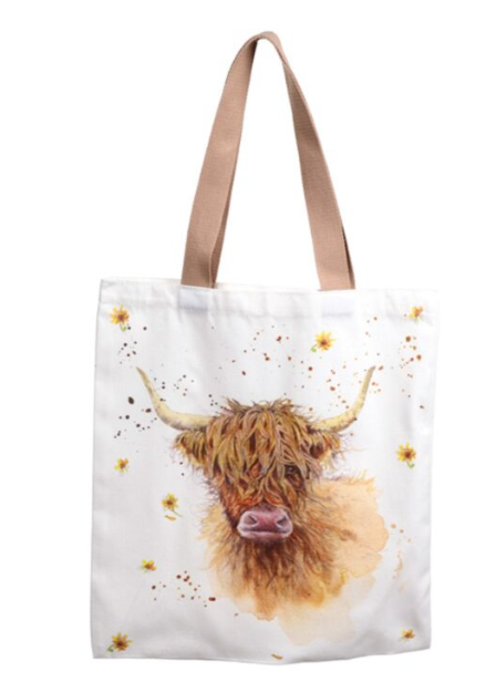 Jan Pashley Highland Coo Återanvändbar Tote Väska