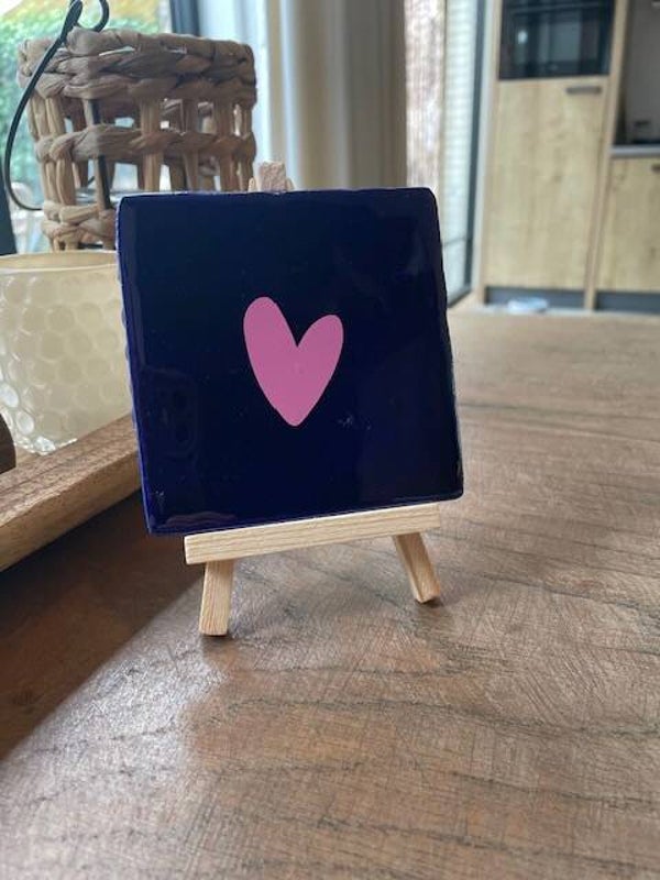 Tegeltje 'hart blauw'