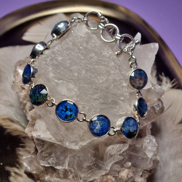 Armband Azuriet, Malachiet, Quartz Doublet nr. 101