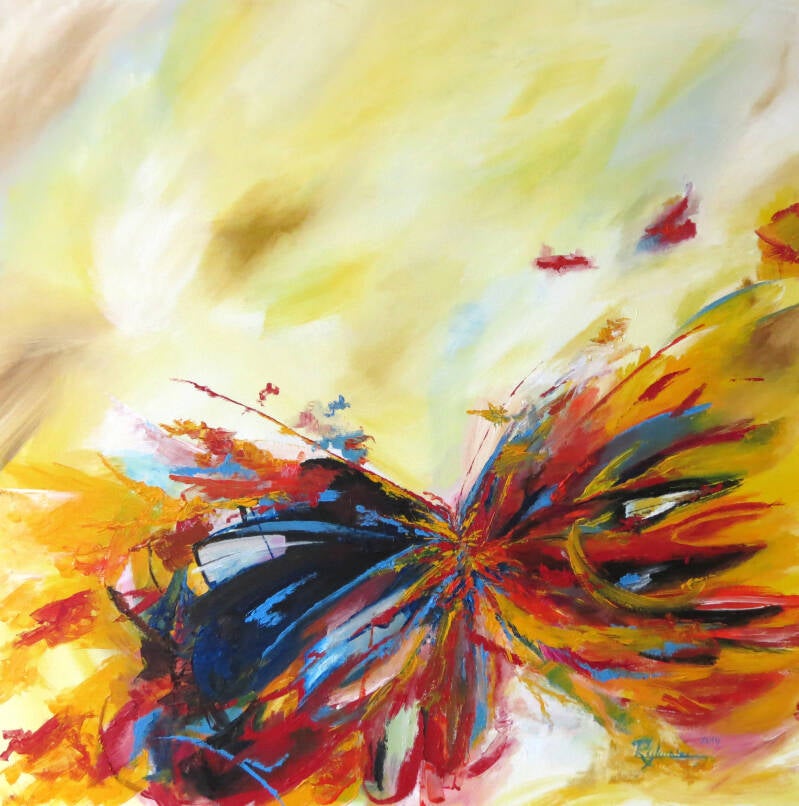 Schilderij vlinder butterfly painting