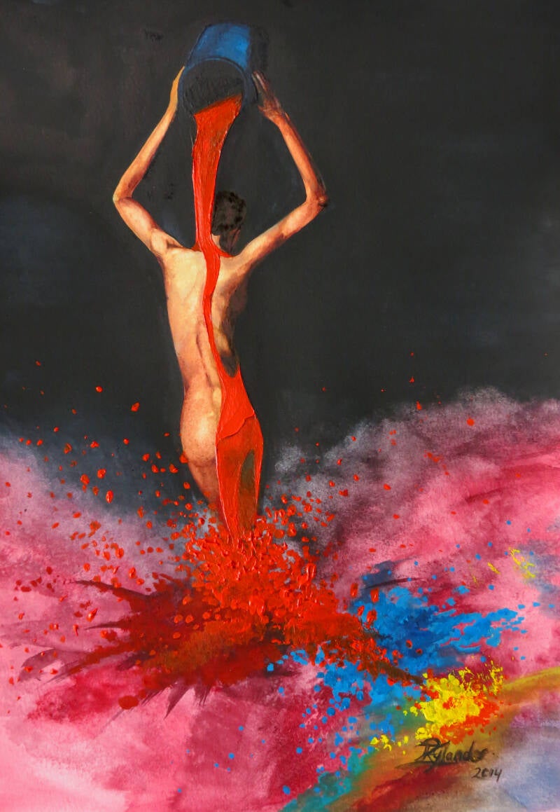 Painting woman colour