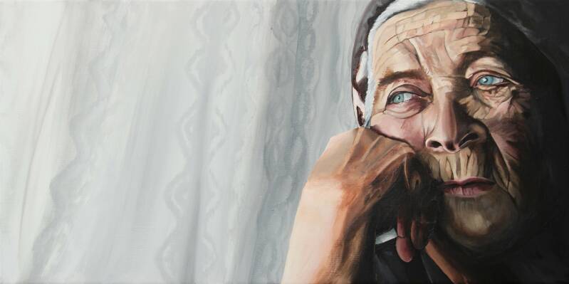 old woman painting