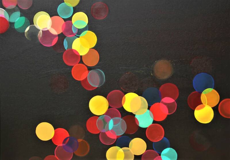 bokeh painting bright colours