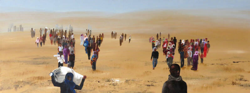 Schilderij vluchtelingen