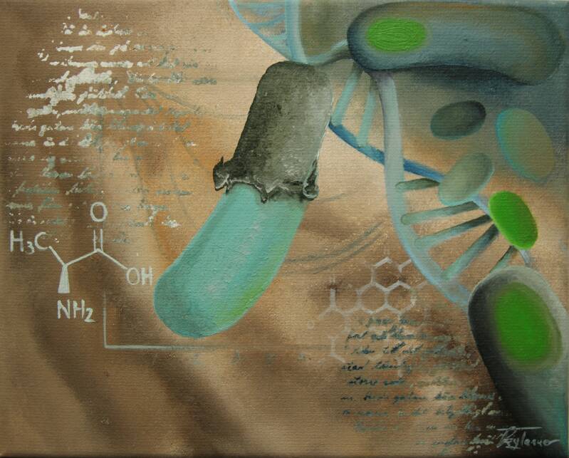 Science painting bacteria