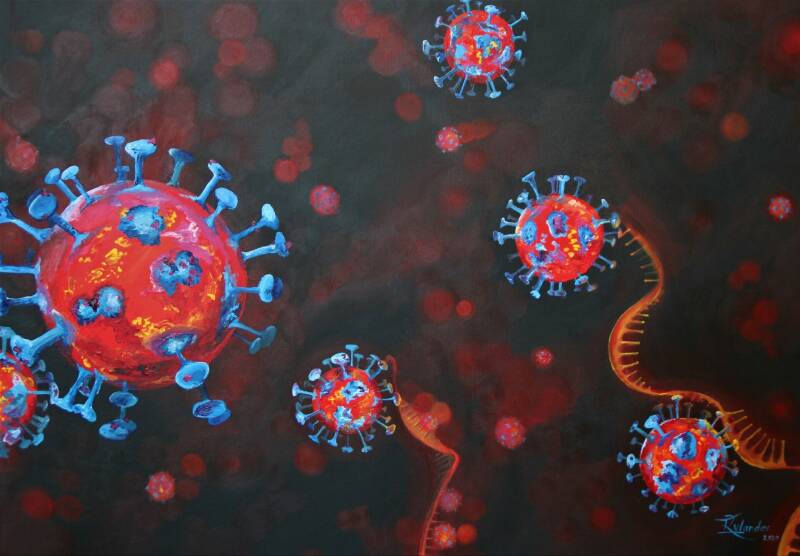 corona virus painting