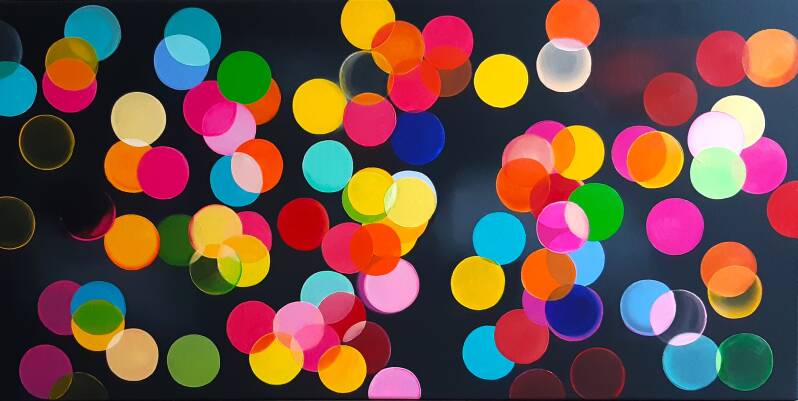 bokeh painting yellow orange