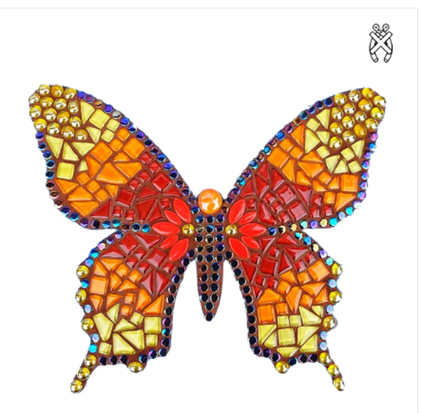Mozaiek Vlinder Oranje/Rood
