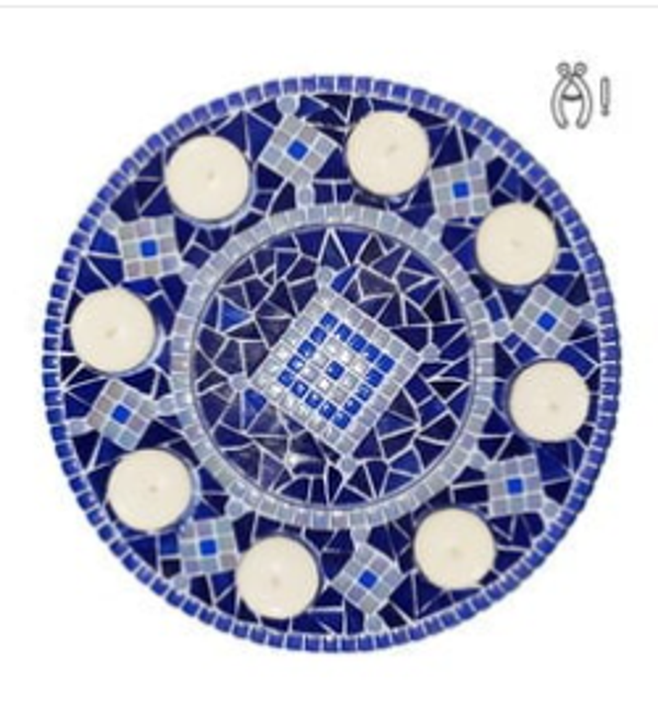 Mozaiek Waxinelichtjes houder Blauw