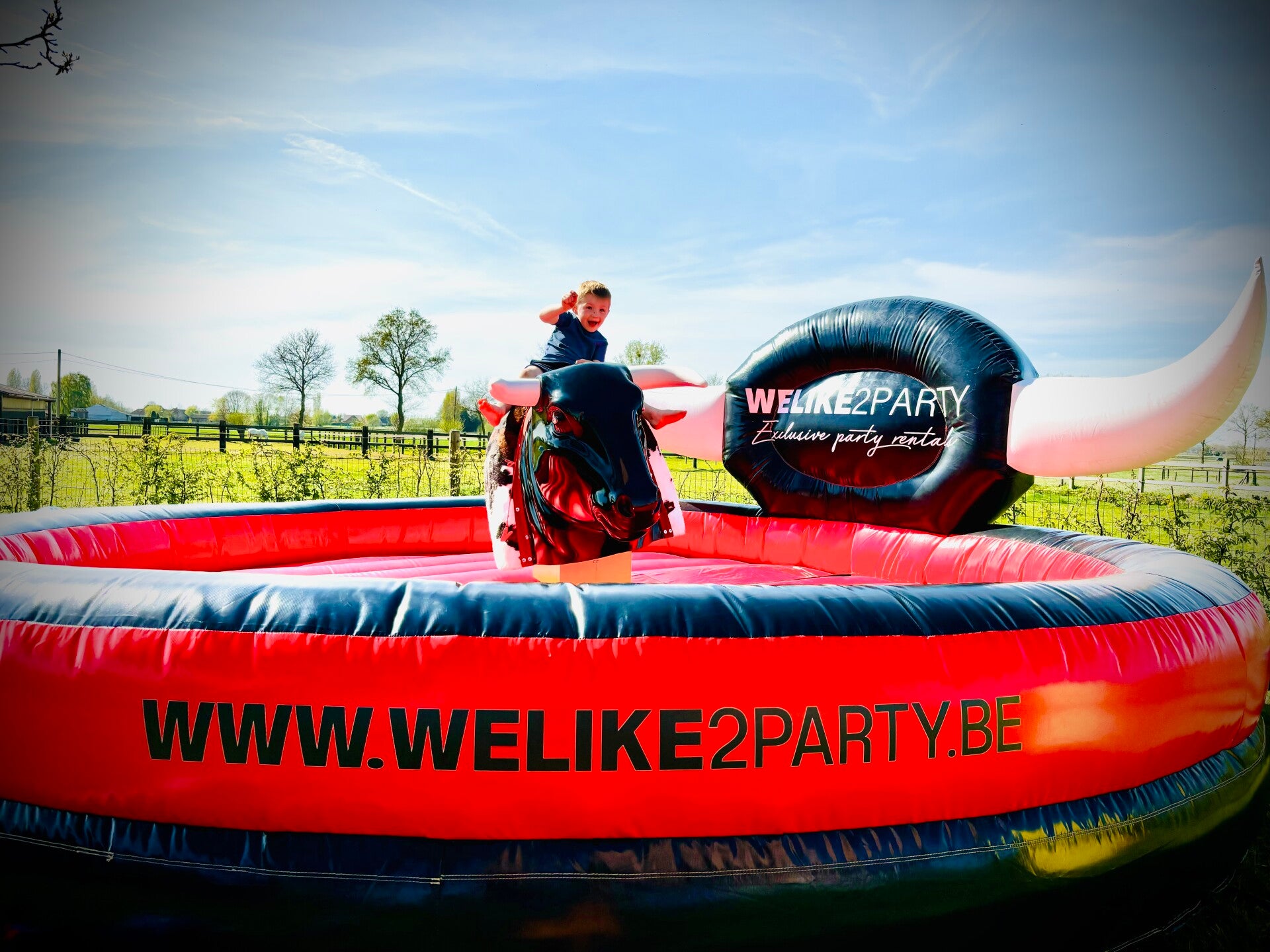 Jules The Bull mechanische rodeostier van Welike2Party