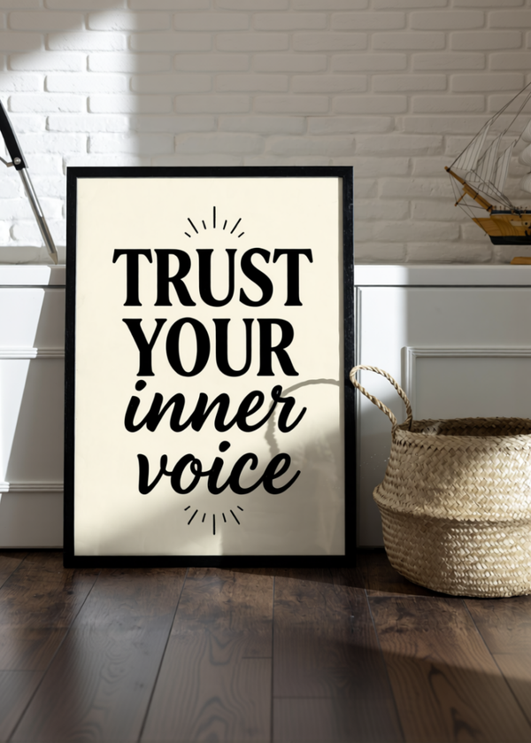 TRUST YOUR inner voice” Typography Poster – A3–A6 Motivational Wall Art UK