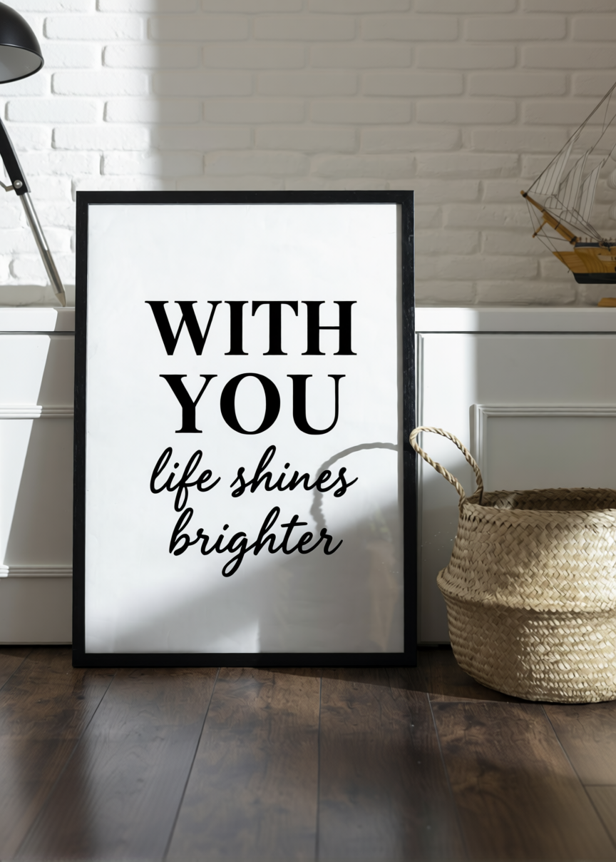 Friendship Quote Typography Print – Minimalist Black and White Wall Art – A3 A4 A5 A6 – Black Framed or Unframed – Modern Home Décor UK