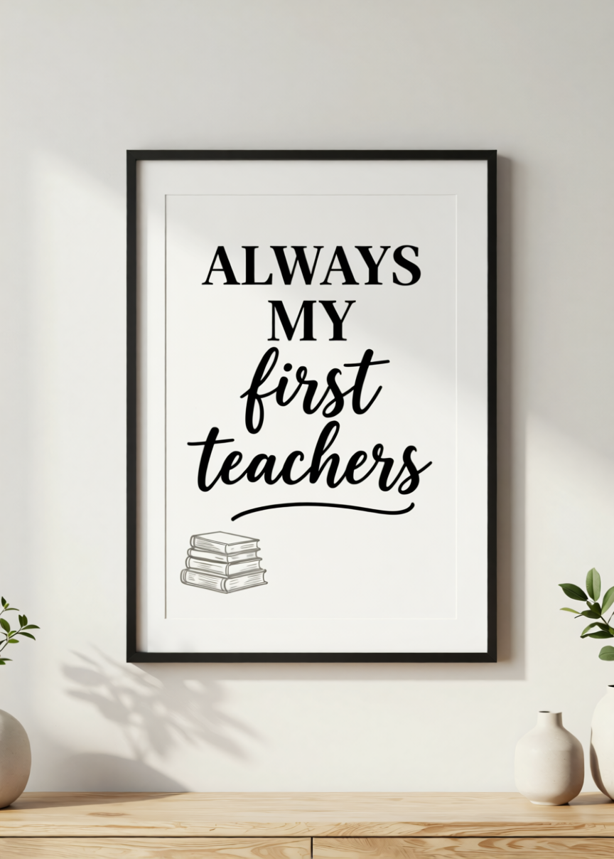 Typography Endless Love Parents Poster – Modern Minimalist Family Quote Wall Art Print