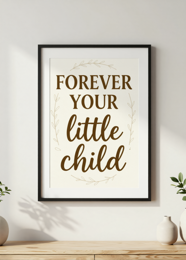 Typography Forever Your Child Quote Print – Emotional Family Typography Wall Art