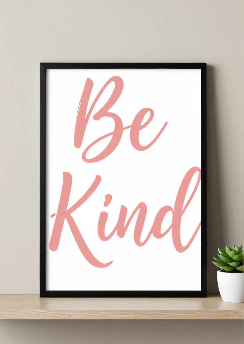 Be Kind – Inspirational Typography Wall Art – Motivational Decor