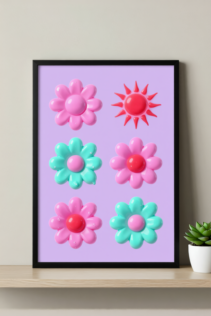 Bloom Squad – Kawaii Floral Wall Art Print