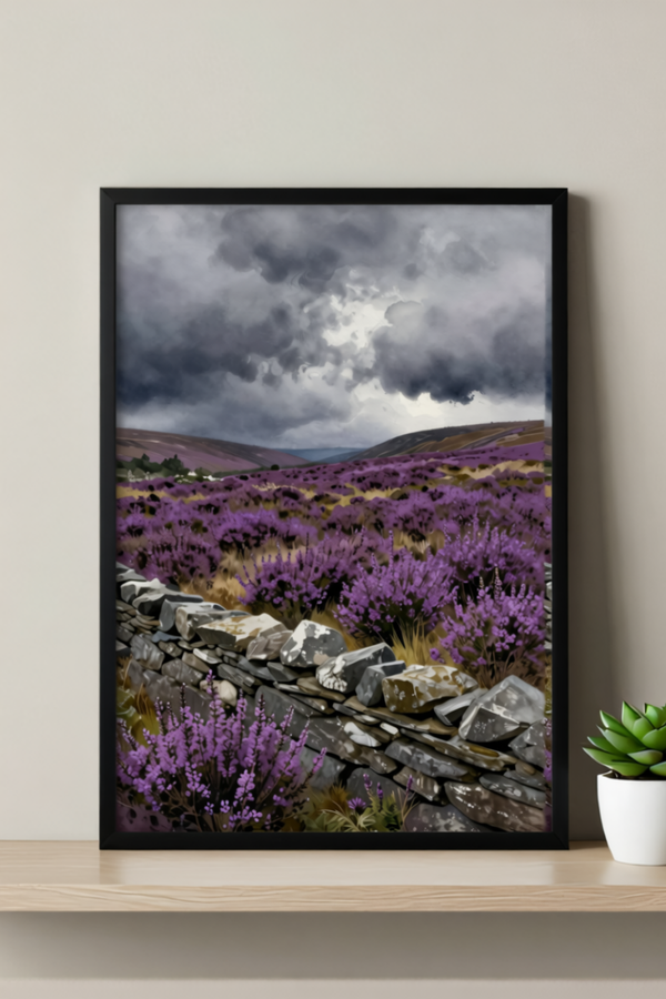 Highland Bloom – Landscape Wall Art Print – Moody Heather Decor