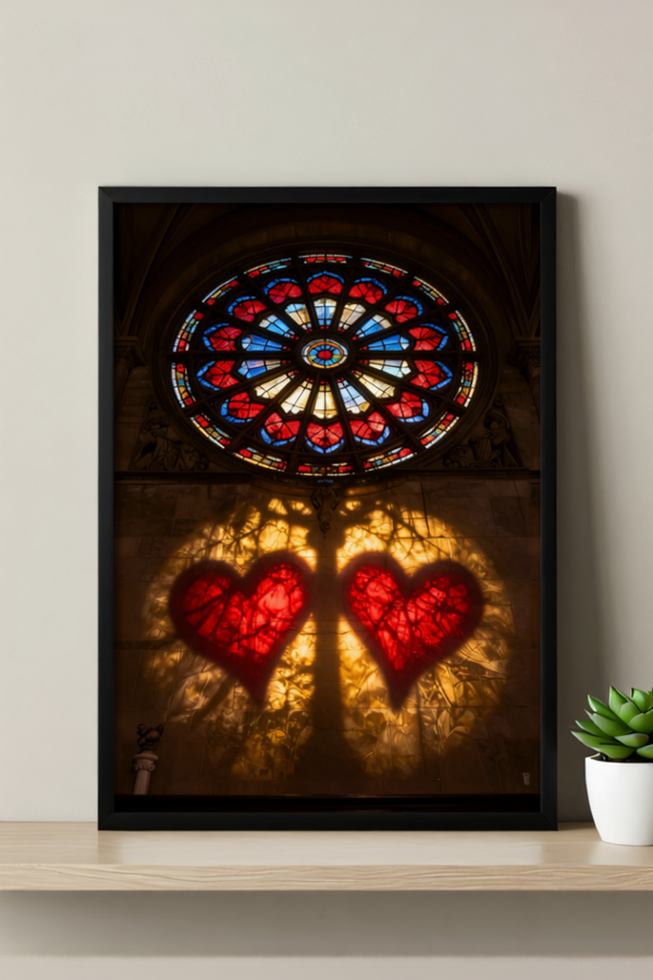 Rose Heart – Window Wall Art Print – Sacred Light