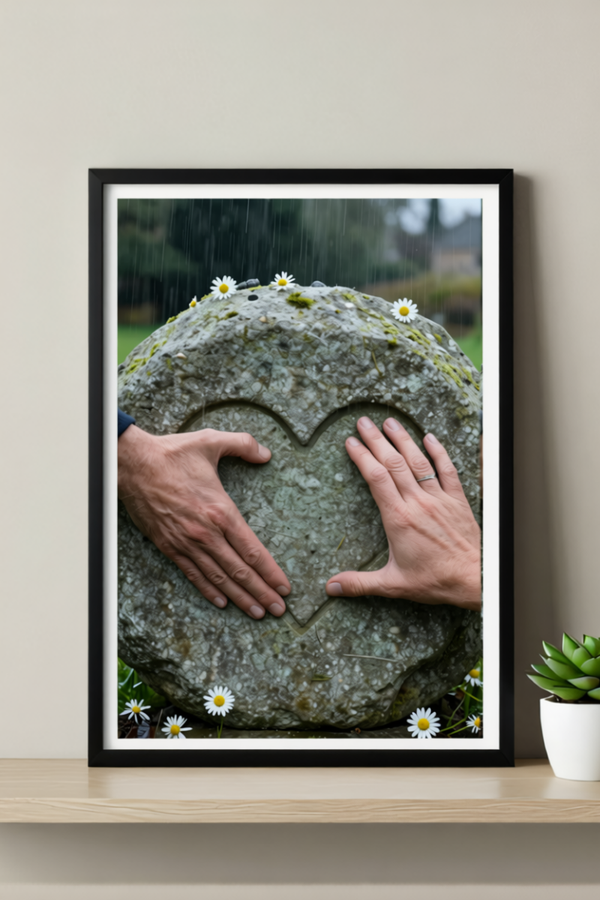 Heart Stone – Wall Art Print – Embraced Love