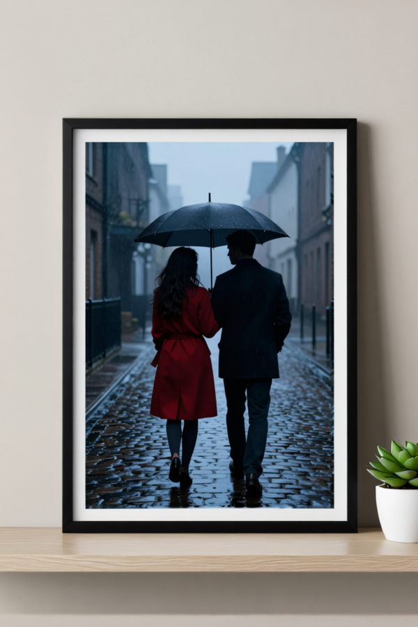 Rainy Embrace – Wall Art Print – Urban Romance