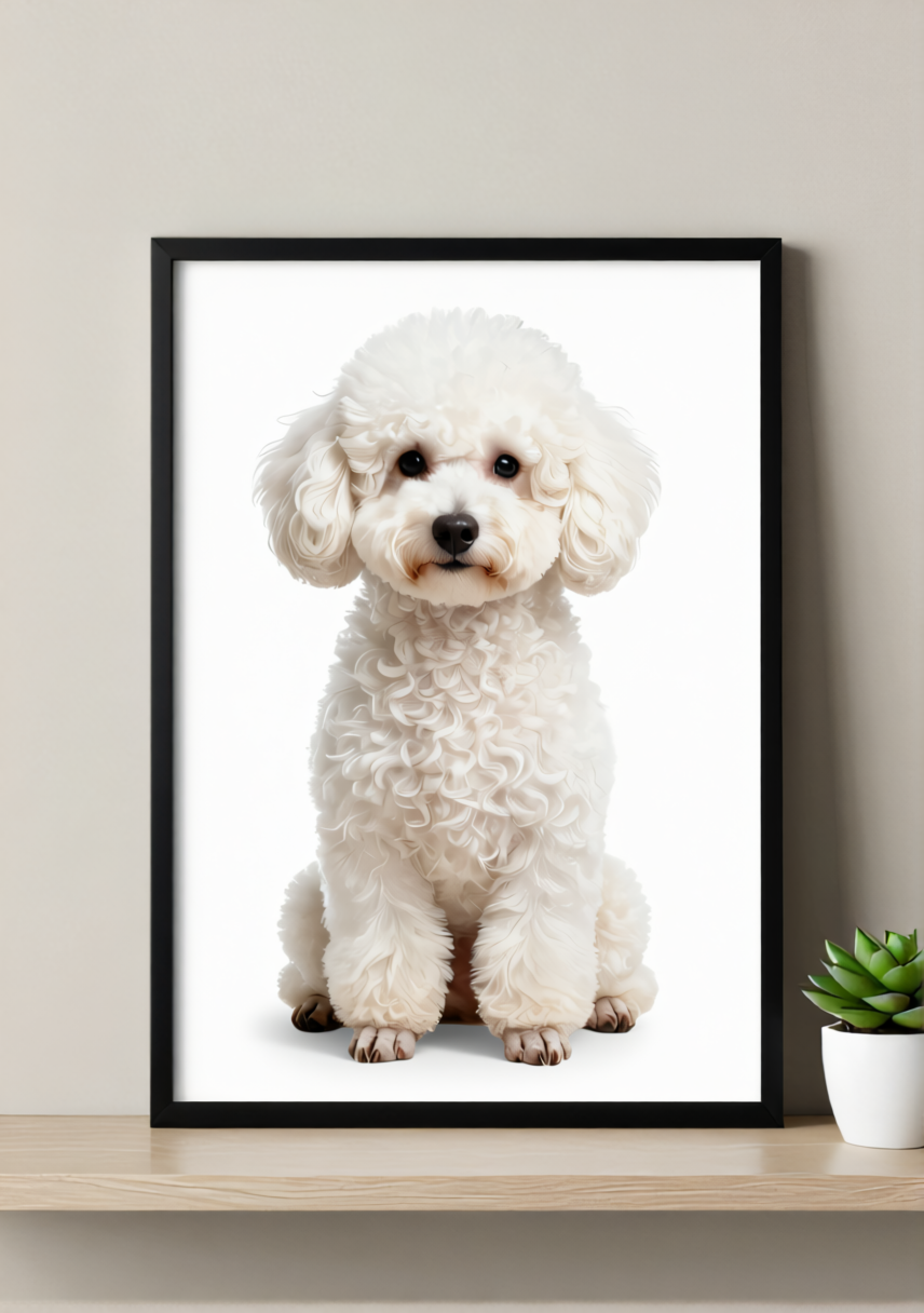 Standard Poodle Puppy Wall Art Print – Elegant Dog Artwork