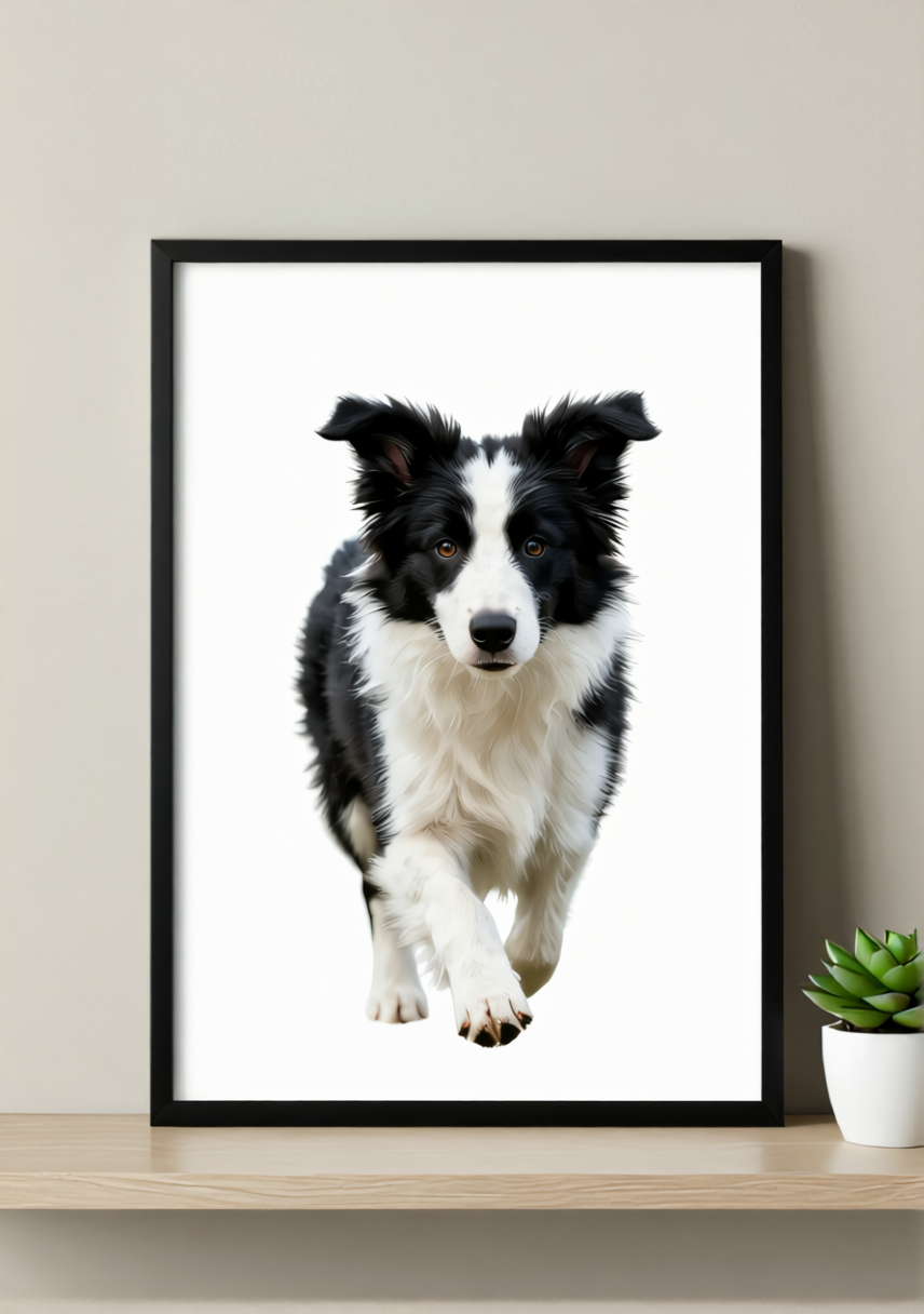 Border Collie Puppy Wall Art Print – Intelligent Dog Artwork