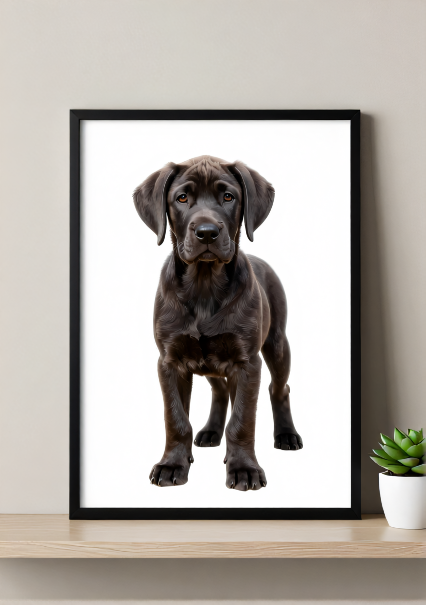 Great Dane Puppy Wall Art Print – Majestic Dog Artwork