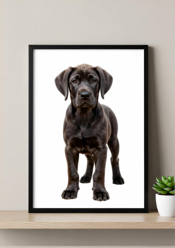 Great Dane Puppy Wall Art Print – Majestic Dog Artwork