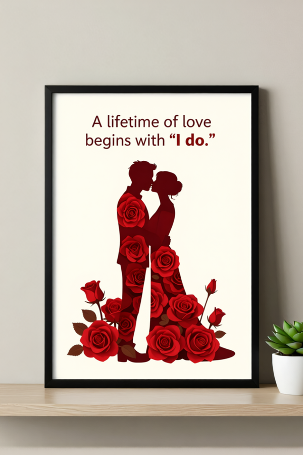 Rose "Lifetime Promise" – Wedding Couple Art Print